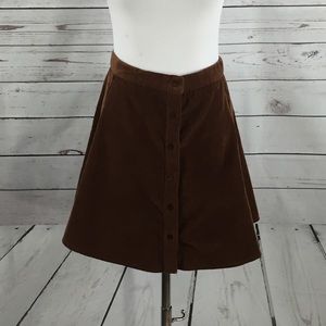JOE BOXER Brown Corduroy Button Down Mini Skirt